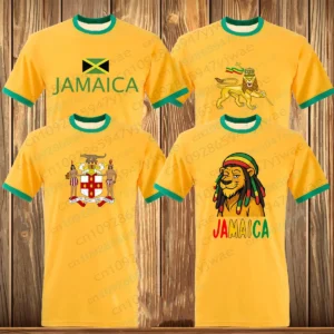 Jamaica football Jersey Rasta Flag Lion Rastafari 3D Printed T-shirt Training Speed Drying Sportswear Tee Summer Men's T-shirt
