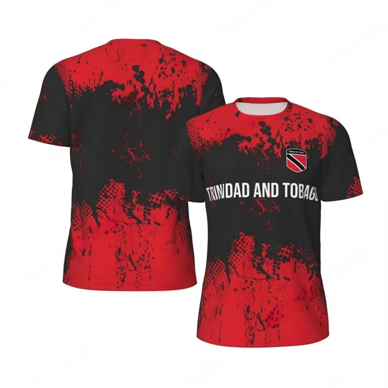 Trinidad And Tobago Flag Graphic Football T Shirts For Men Fashion National Emblem 3D Printed Sports T-shirts Casual Loose Tees - Image 9