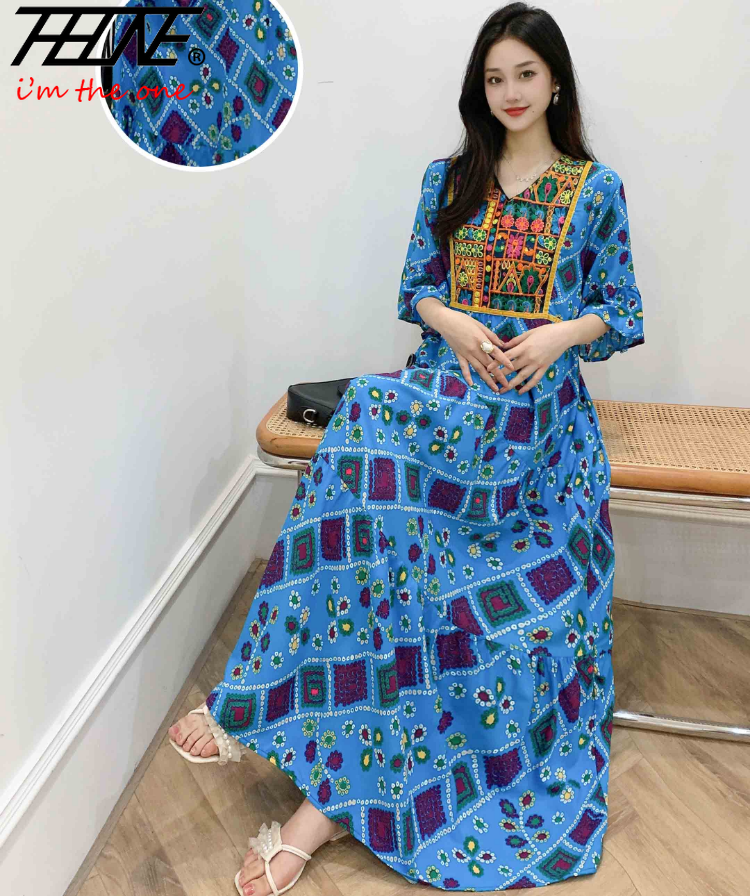 Indian Dress for Women Summer Embroidery Chic Elegant Party Dresses Clothes Vintage Long Maxi Prom Bohemian Beach Robe Vestidos - Image 30