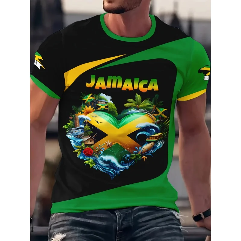 Jamaica Flag Map Graphic T-Shirt For Men Funny Jamaican 3D Printed T Shirts Summer Breathable O-Neck Tops Short Sleeve Tees - Image 8