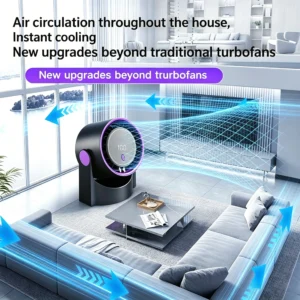 Portable Air Circulator Fan 1200mAh Desktop Rechargeable Fan 100-speed Wind Angle Adjustable for Home Outdoor Travel with Timing