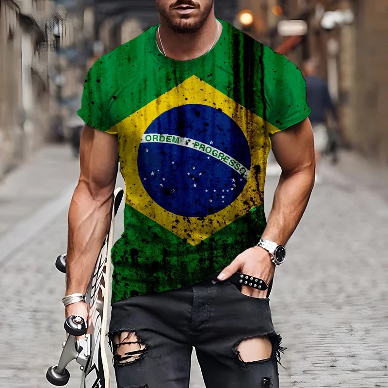 Brazilian Flag 3D Print Sports Quick-dry Breathable Men Women T-shirt Outdoor Street Football Jersey Team Club Fan Short-sleeve - Image 6