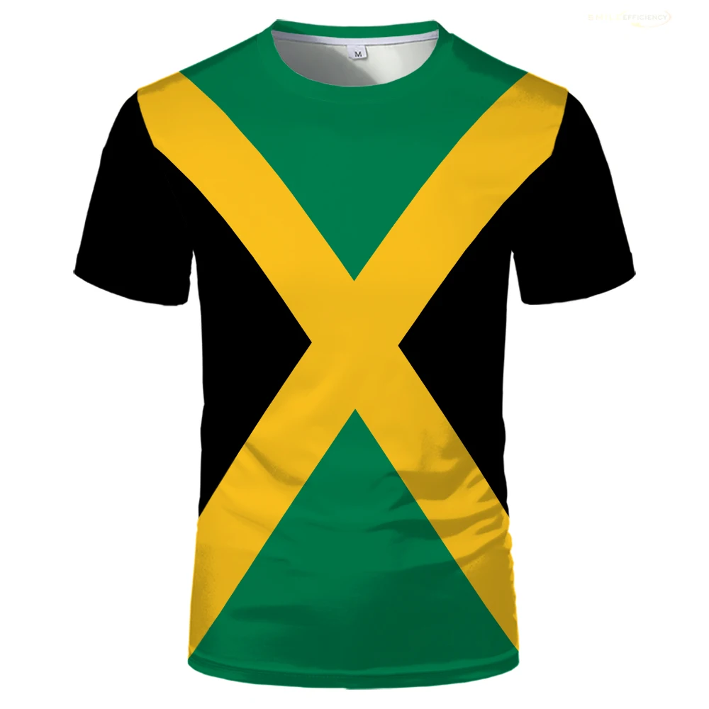 T Shirt Men Jamaica Flag Patriotic Sports Graphic T Shirts Family Fashion Hip Hop O-Neck Short Sleeve Printed Tops Man Clothes - Image 3