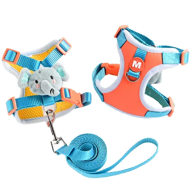 Cute Harness For Small Dogs Elephant Cartoon Pet Vest Collar Chest Strap XS XL Little Animal Chihuahua Pomaranian Accessories+ - Image 7