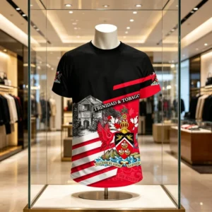 Trinidad and Tobago Flag Pattern T-Shirt Men 3D Printed Outdoor Sportswear Shirt Round Neck Short Sleeve Street Family Kids Tees