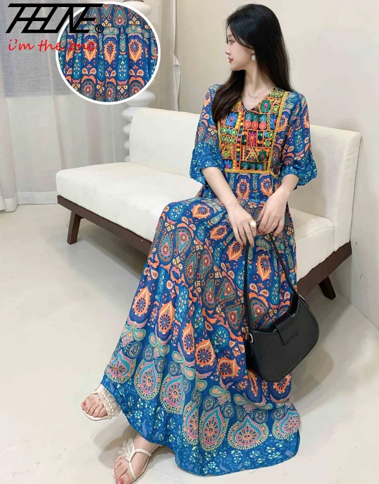 Indian Dress for Women Summer Embroidery Chic Elegant Party Dresses Clothes Vintage Long Maxi Prom Bohemian Beach Robe Vestidos - Image 14