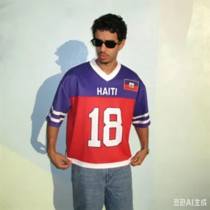 Haiti 1804 Oversized Football Jersey Men'S Fashion Street Wear Short Sleeve Y2k Top Summer Men'S and Women'S T-Shirts Streetwear