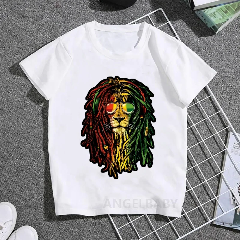 Jamaica Singer Bob Marley Reggae Rastafari Print Kids T shirt Girls Summer Tops Baby Boys Clothes Children Short Sleeve T-shirts - Image 19