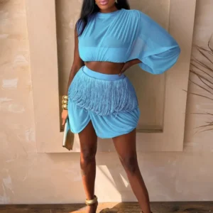 African Dresses For Women Elegant Spring Summer One Sleeve Dashiki Mini Dress Ladies Traditional African Clothing Fairy Dreaes