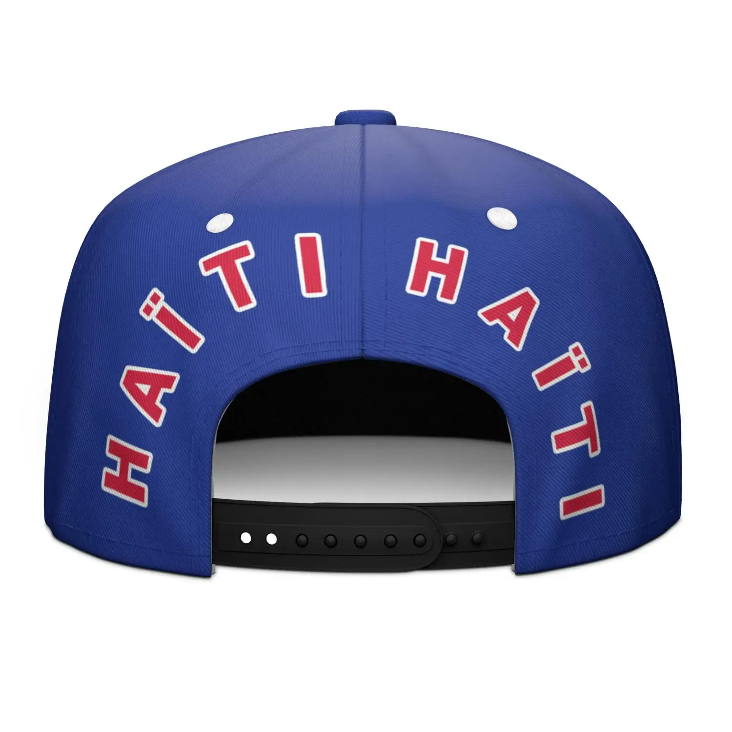 Haiti Flat Brimmed Cap Custom Name Number Logo Hip-hop Hat Nation Flag Country Haitian Republic College Print Photo Headgear - Image 4