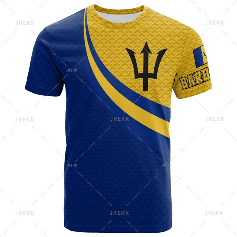 Barbados National Flag Map 3D Printing T Shirt Barbados Coat Of Arms Graphic Tee Shirts Fashion Streetwear Short Sleeves Clothes - Image 16