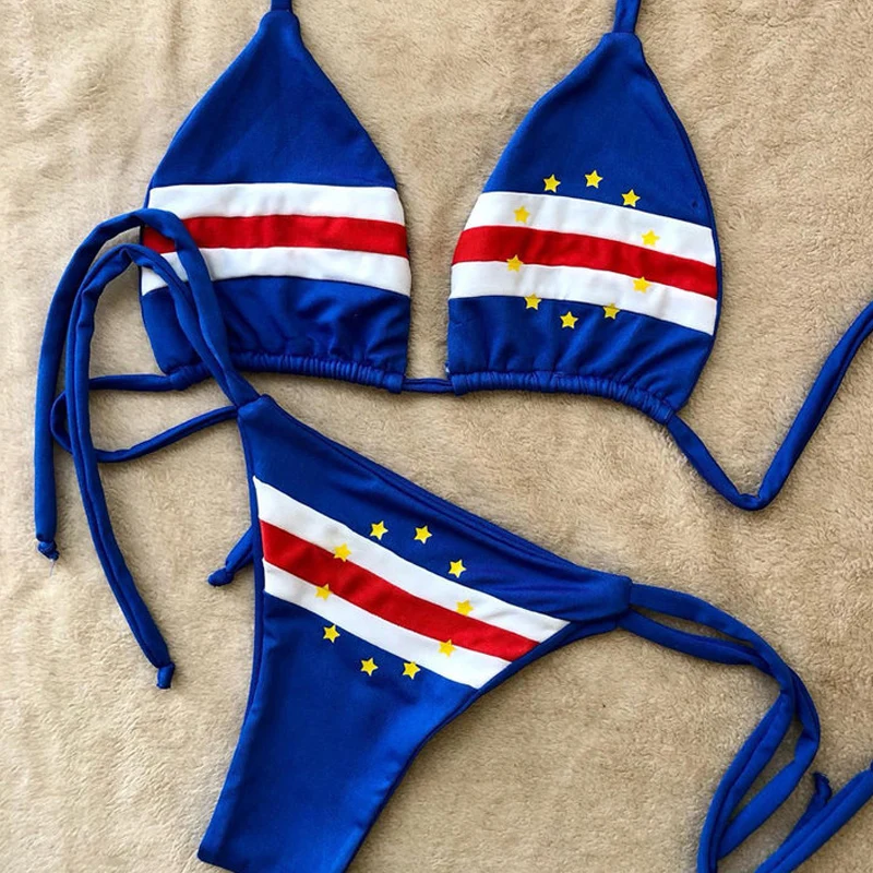 Y2k style bikini set retro 2000s swimsuit dopamine color matching two-piece swimsuit beach wear swimsuit sexy female emo girl - Image 2