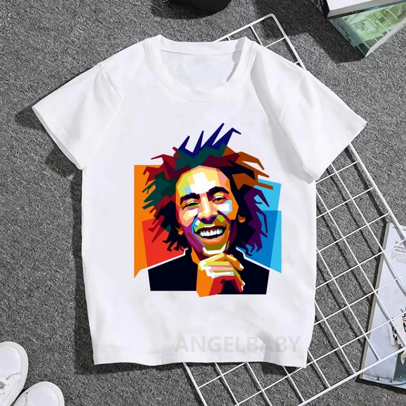 Jamaica Singer Bob Marley Reggae Rastafari Print Kids T shirt Girls Summer Tops Baby Boys Clothes Children Short Sleeve T-shirts - Image 21