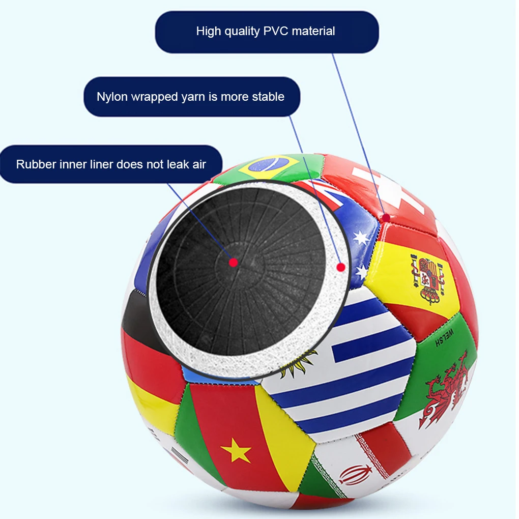 National Flag Colours Soccer Ball Suitable For Different Surfaces And Teamwork Innovative Foot Balls - Image 5