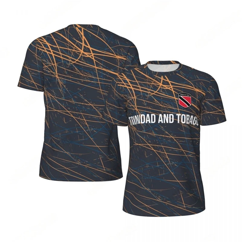 Trinidad And Tobago Flag Graphic Football T Shirts For Men Fashion National Emblem 3D Printed Sports T-shirts Casual Loose Tees - Image 2