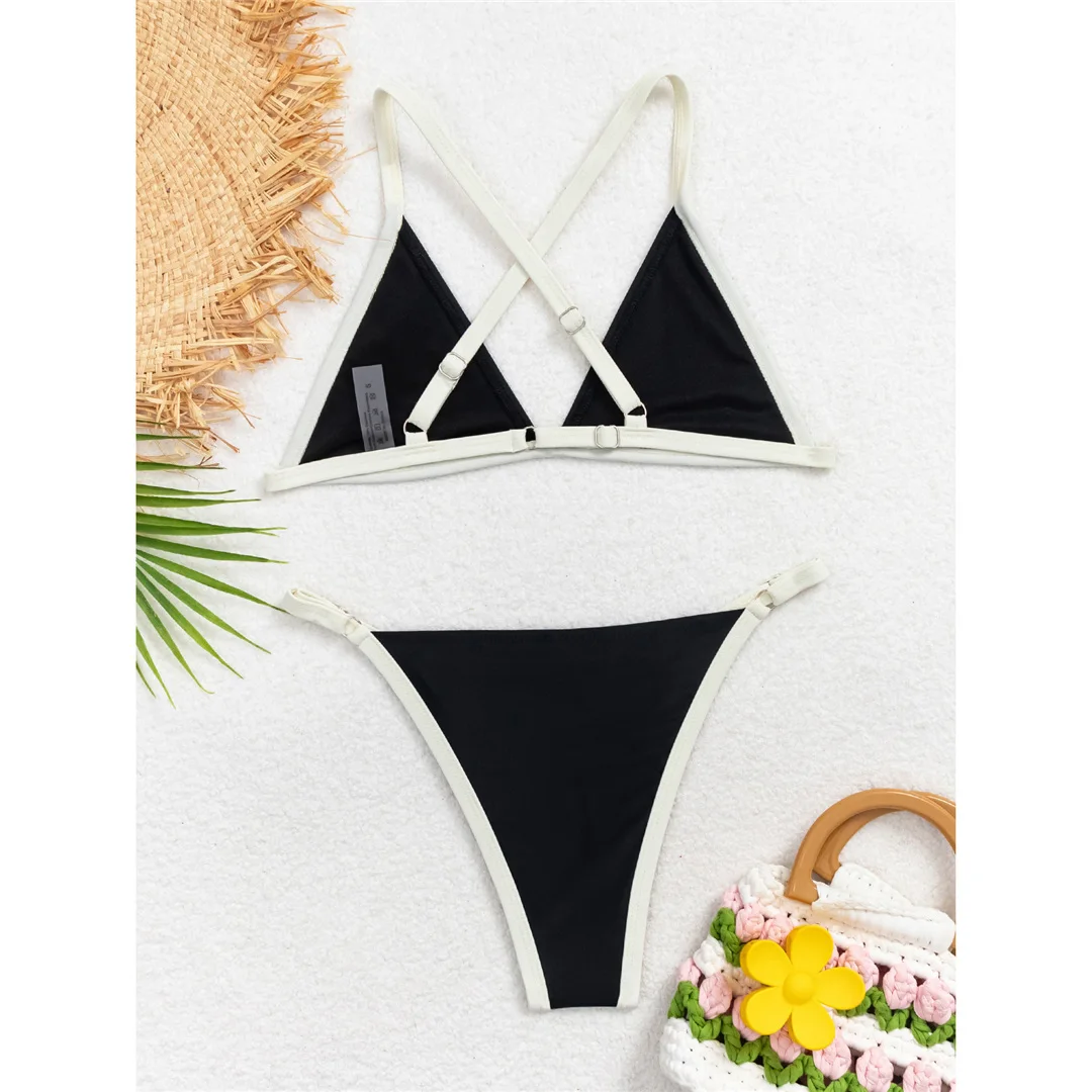 V Neck Cross Back Bikini Women Swimwear Female Swimsuit Two-pieces Bikini set High Leg Cut Padded Bather Bathing Suit Swim V6732 - Image 19
