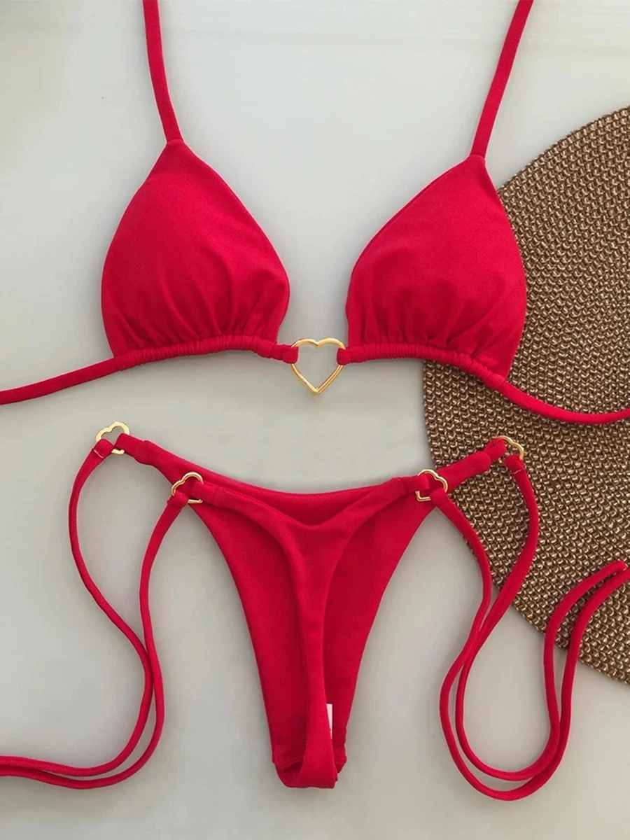 Triangle Thong Bikini 2026 Women Halter Swimsuit Solid Sexy Brazilian Swimwear Female Bathers Bathing Swimming Swim Suit Beach - Image 3