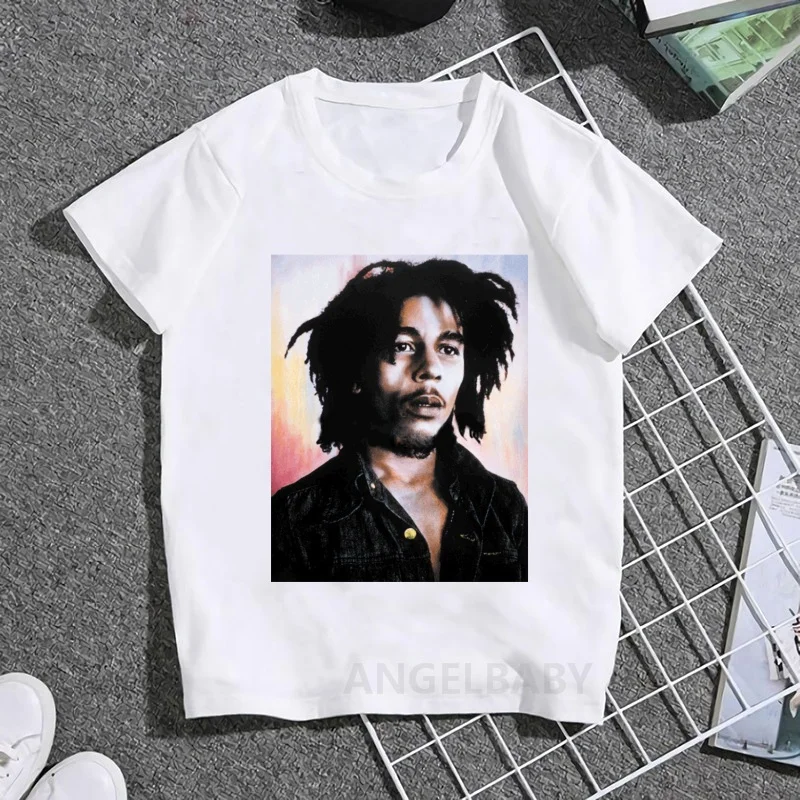 Jamaica Singer Bob Marley Reggae Rastafari Print Kids T shirt Girls Summer Tops Baby Boys Clothes Children Short Sleeve T-shirts - Image 17