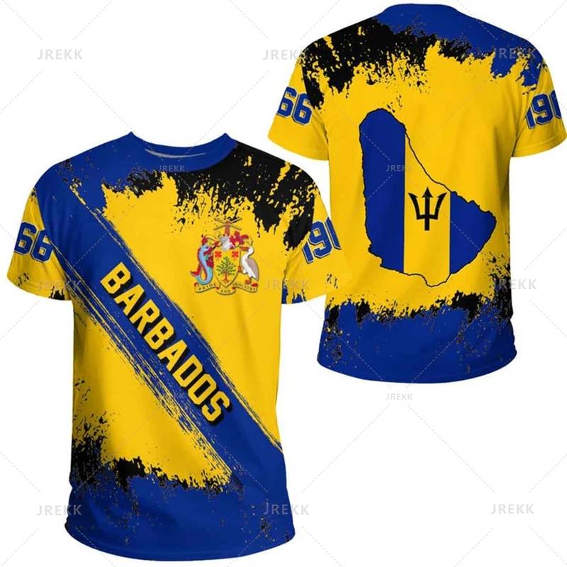Barbados National Flag Map 3D Printing T Shirt Barbados Coat Of Arms Graphic Tee Shirts Fashion Streetwear Short Sleeves Clothes - Image 9