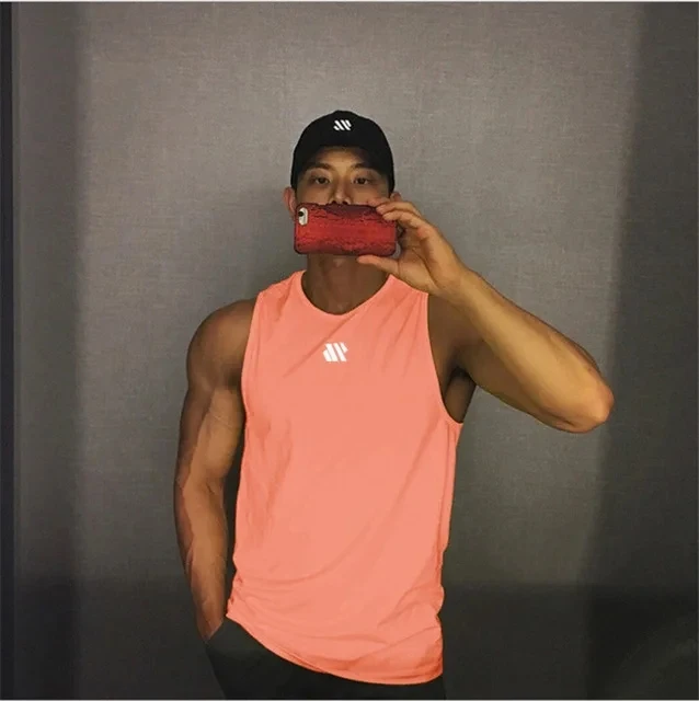 2024 Mens fitness gyms Tank top men Fitness sleeveless shirt Male mesh breathable Sports vest Undershirt Gyms Running vest men - Image 12