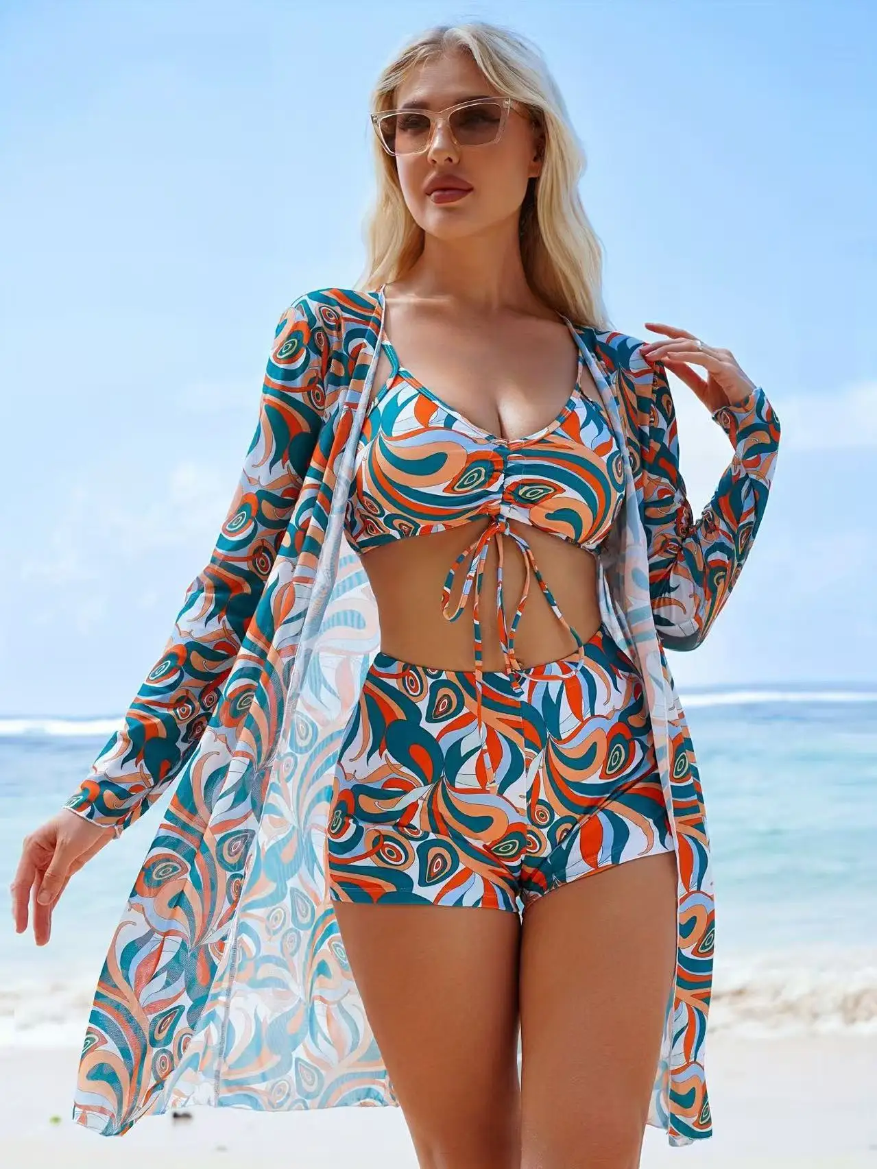 New 2026 Swimsuits Tankini Sets Female Swimwear Push Up For Beach Swim Wear Three-Piece Bathing Suits Pool Women's Swimming Suit - Image 5