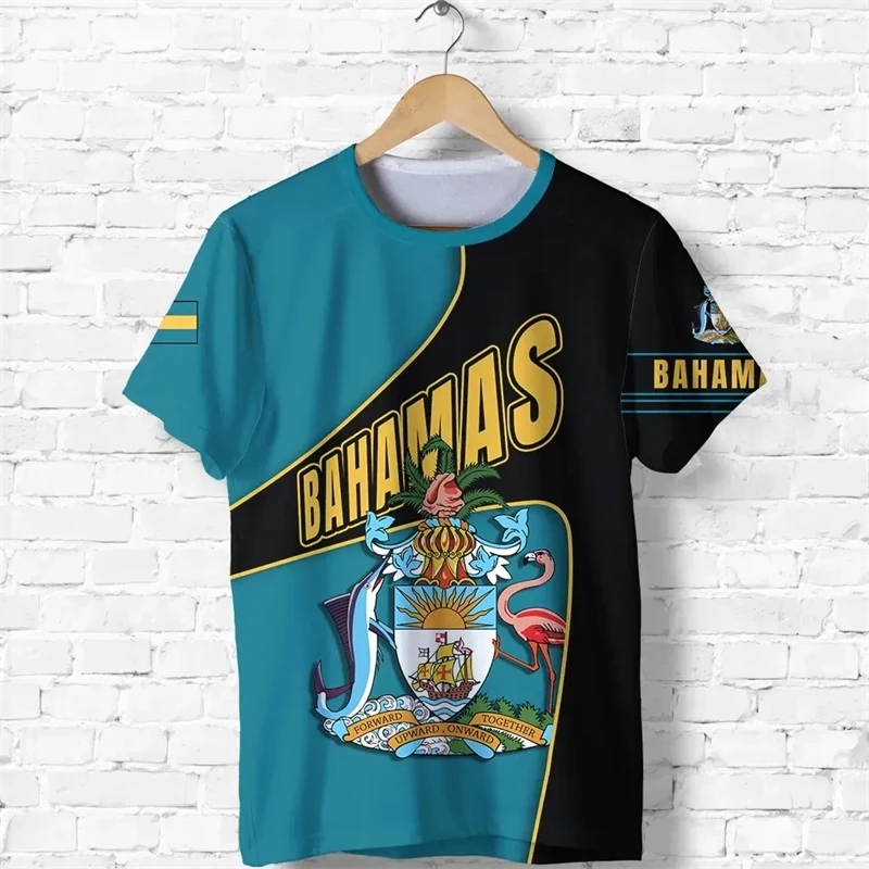 Bahamas Flag T-shirt For Men Clothing New Fashion Bahamian National Emblem 3D Print O Neck Tee Shirts Casual Sports Fitness Tops - Image 7