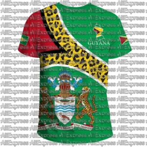 GUYANA Flag 3D Printed Sports Quick Drying Men's and Women's T-shirts Outdoor Football Jerseys, Team Short Sleeved Parent-child