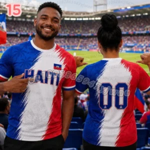 MEN HAITI Flag 3D Print T-shirt Summer Outdoor Sports Quick Dry Breathable Football Jersey Men Women Street Fashion MEN T-SHIR