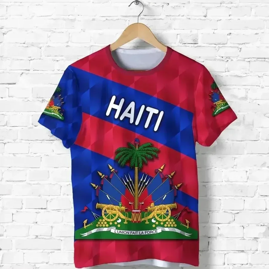 HAITI Island Flag 3D Print Sports Quick-dry Breathable Men Women T-shirt Football Jersey Team Training Short-sleeve Summer Top - Image 5
