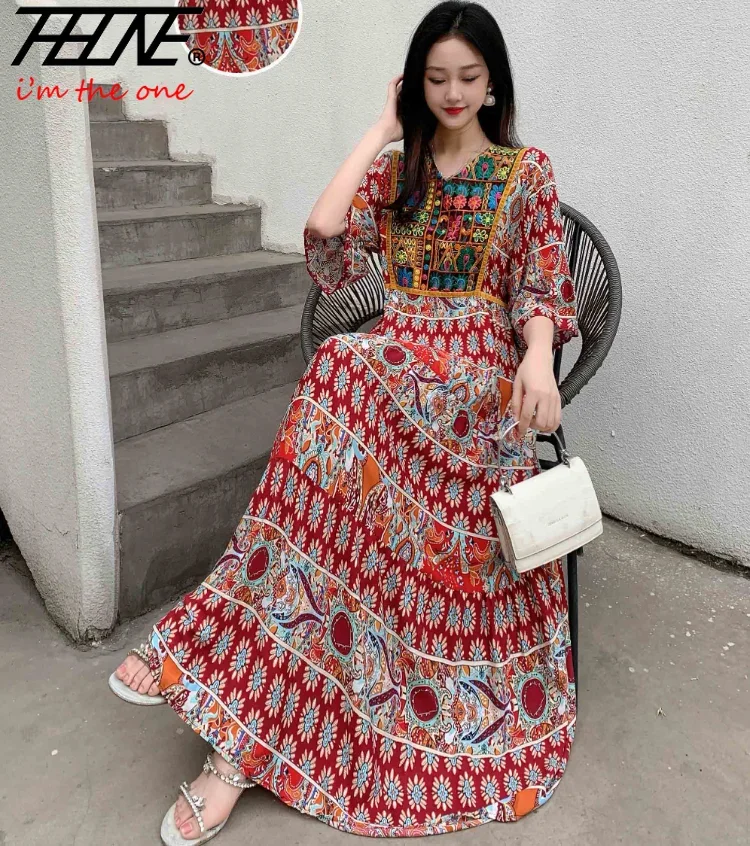 Indian Dress for Women Summer Embroidery Chic Elegant Party Dresses Clothes Vintage Long Maxi Prom Bohemian Beach Robe Vestidos - Image 16