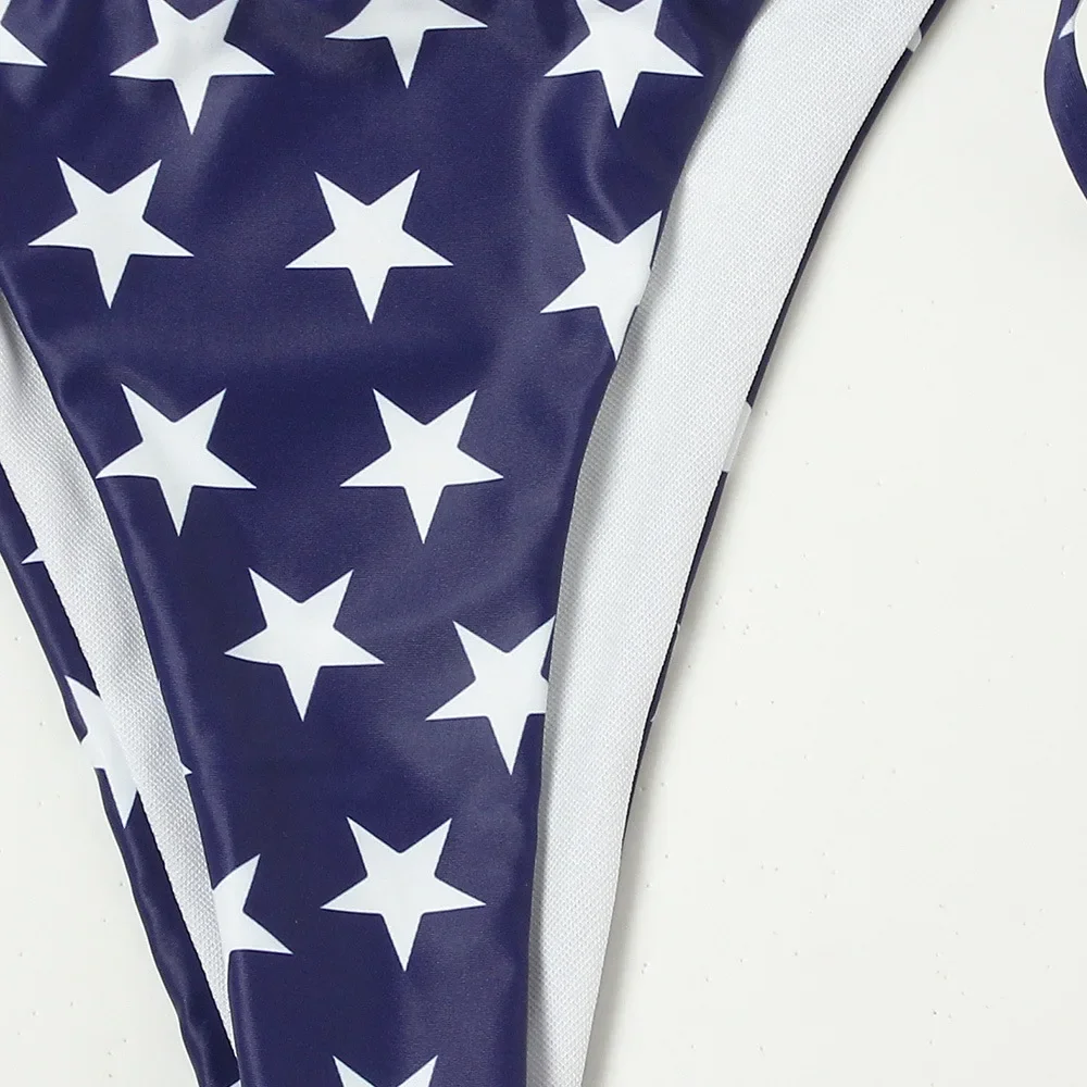2025 Women USA American Flag Print Bra Sexy Bikini 2 pieces Underwear Lingerie Swimsuit Low Waist Bikinis Sets Beach Swimwear - Image 12