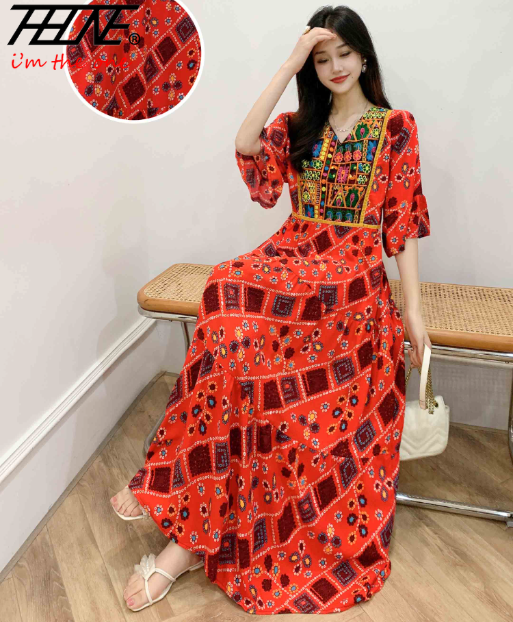 Indian Dress for Women Summer Embroidery Chic Elegant Party Dresses Clothes Vintage Long Maxi Prom Bohemian Beach Robe Vestidos - Image 27