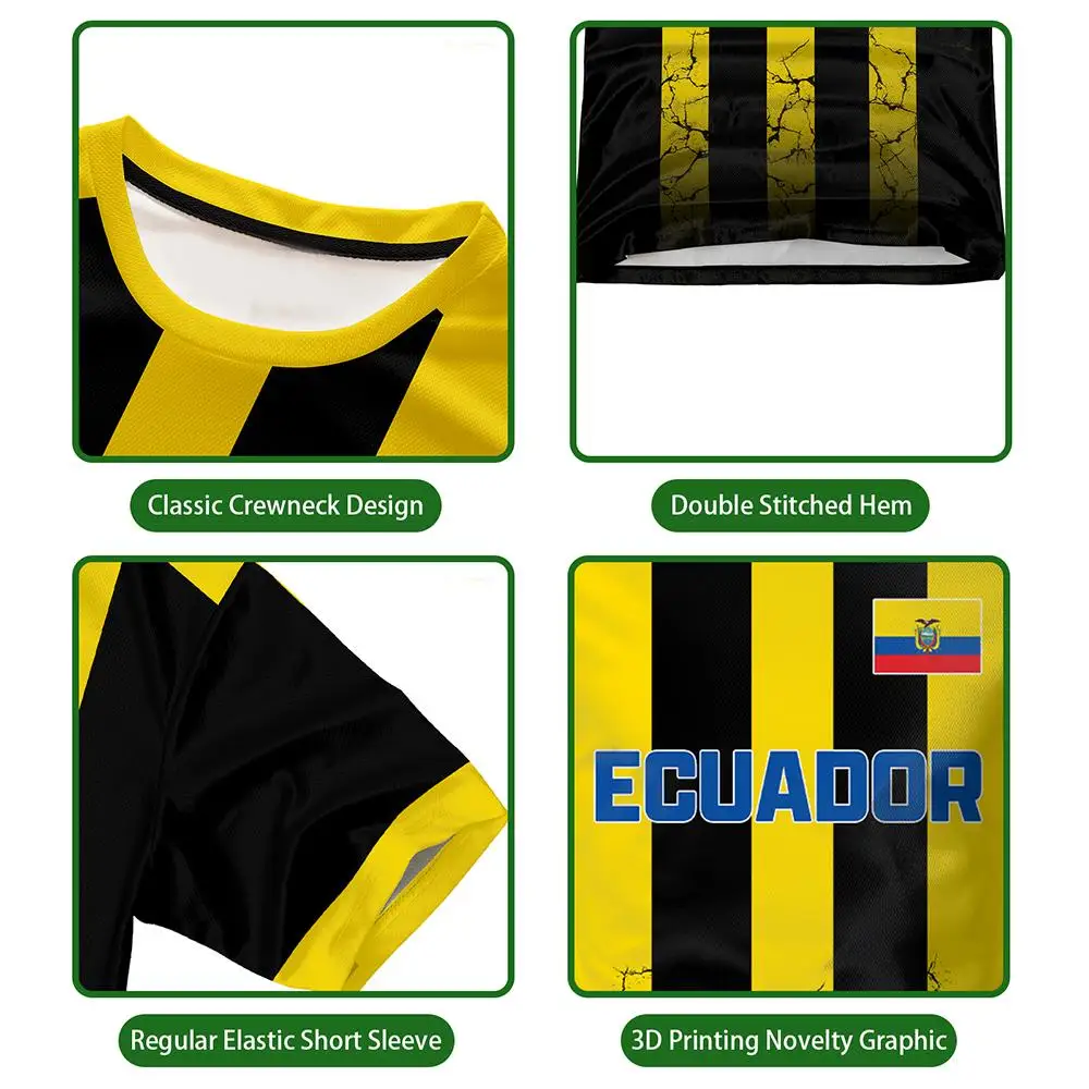 Ecuadorian flag print Football Jersey Men's breathable Soccer Shirt Summer quick-drying sports T-shirt casual fan apparel - Image 3