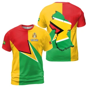 Free Custom Name Patriotic Guyana Flag 3D Printed Graphic Men's T-Shirt Women's Universal Tops T-Shirt Fashion Men's Clothing