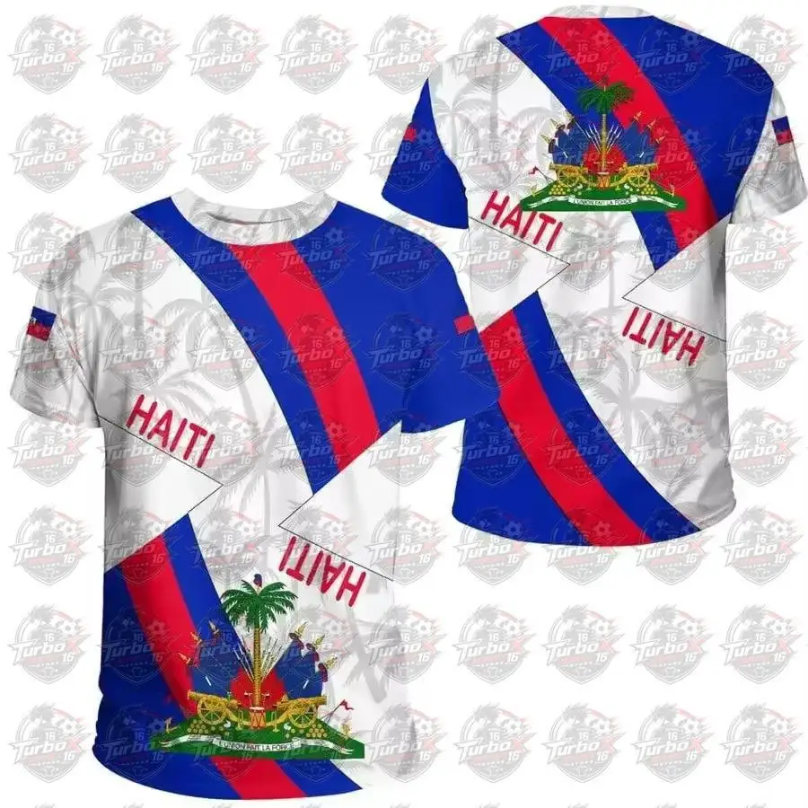 2026 Haiti Island Flag Men Tshirt National Emblem Caribbean Sea Retro Streetwear 3d Funny Casual Short Sleeve Football T-shirts - Image 12