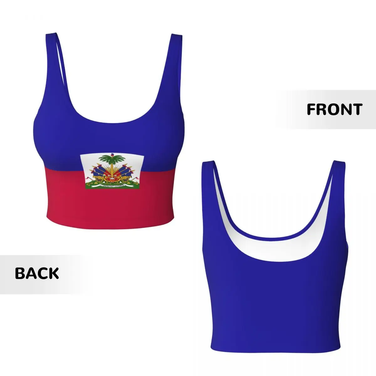 2026 Haiti Flag Print Women Activities Sports Vest Yoga Vest Workout Vest for Women Lightweight Trendy - Image 5