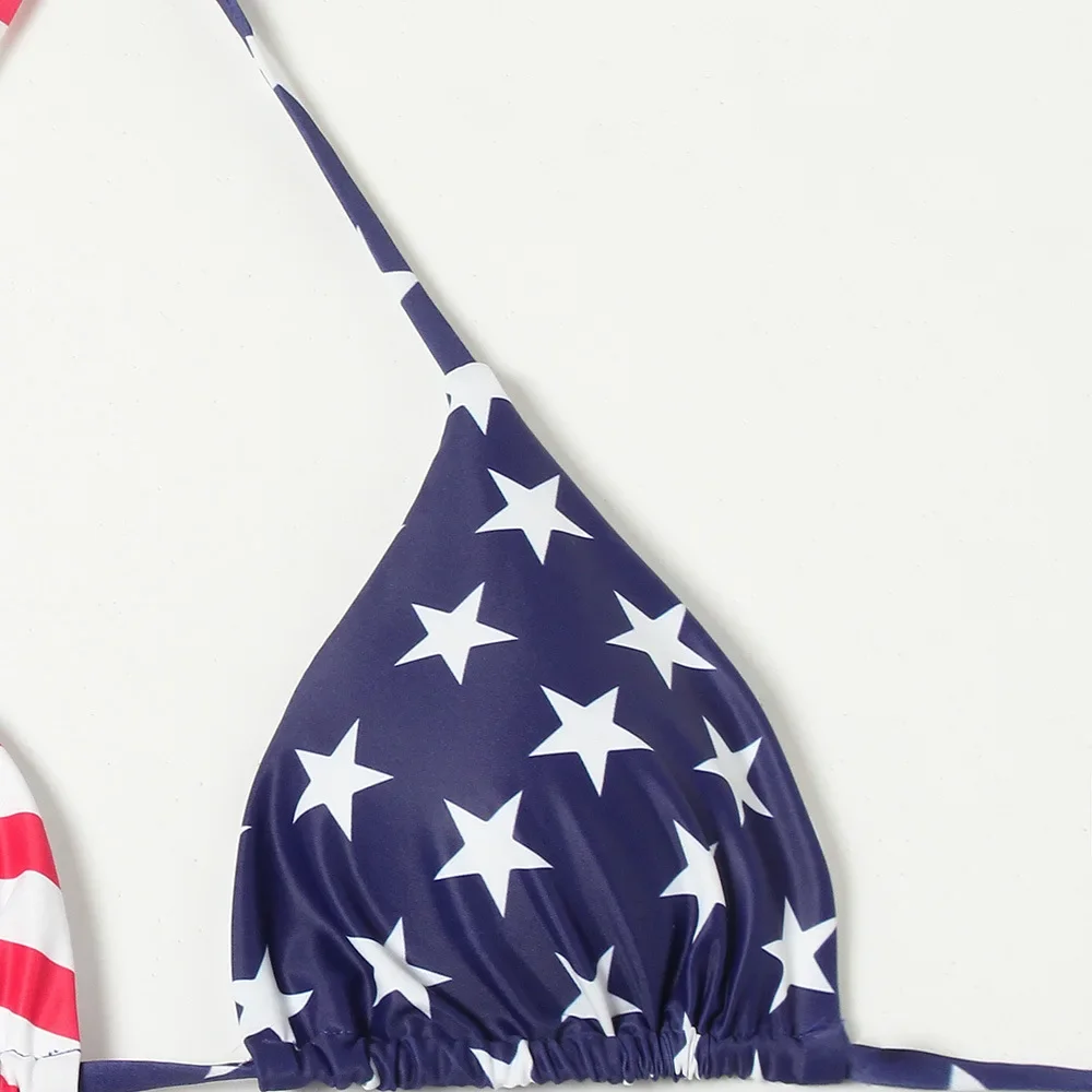 2025 Women USA American Flag Print Bra Sexy Bikini 2 pieces Underwear Lingerie Swimsuit Low Waist Bikinis Sets Beach Swimwear - Image 10