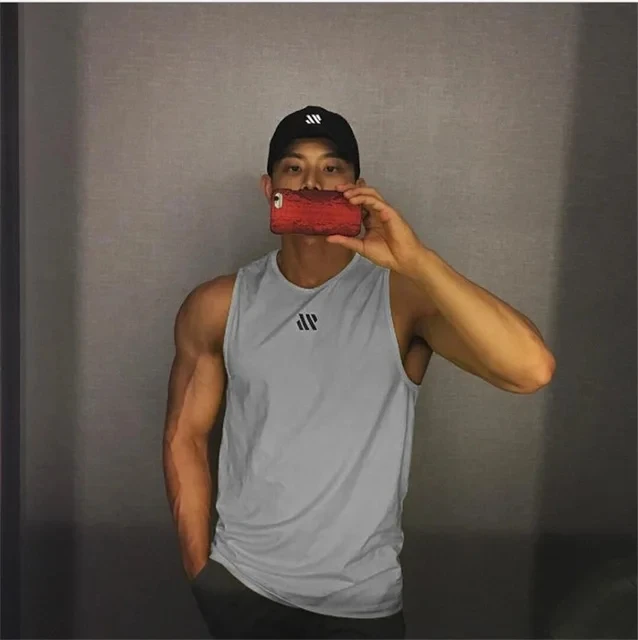 2024 Mens fitness gyms Tank top men Fitness sleeveless shirt Male mesh breathable Sports vest Undershirt Gyms Running vest men - Image 7
