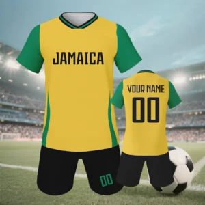 Custom Jamaica Kids Football Kit Personalized Soccer Jersey Shorts Set with Name Number Youth Team Uniform for Boys and Girls