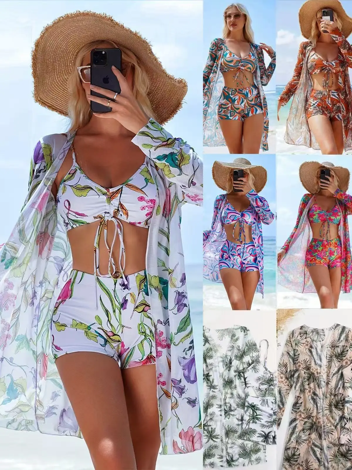 New 2026 Swimsuits Tankini Sets Female Swimwear Push Up For Beach Swim Wear Three-Piece Bathing Suits Pool Women's Swimming Suit - Image 2