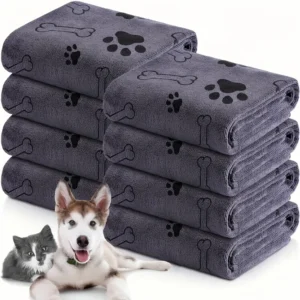 1-2pcs Quick-Drying Microfiber Dog Towel Absorbent Pet Bath Product Fiber Quick-drying Bath Towel Car Wiping Cloth Pet Supplies
