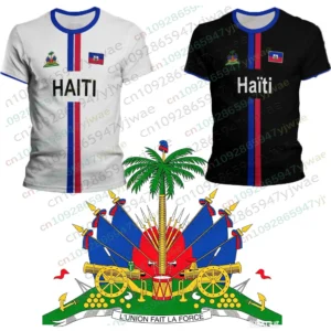 Haiti Football T Shirts Men's Sports T-shirt Haitian Flag Street Oversized Tops Unisex Casual Graphic Tees Adult Kid's T-shirts