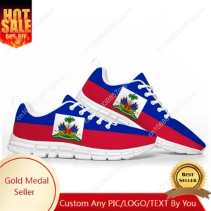 Haitian Flag Sports Shoes Mens Womens Teenager Sneakers Haiti Casual High Quality Couple Shoes