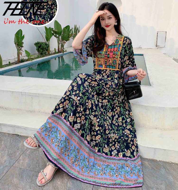 Indian Dress for Women Summer Embroidery Chic Elegant Party Dresses Clothes Vintage Long Maxi Prom Bohemian Beach Robe Vestidos - Image 34