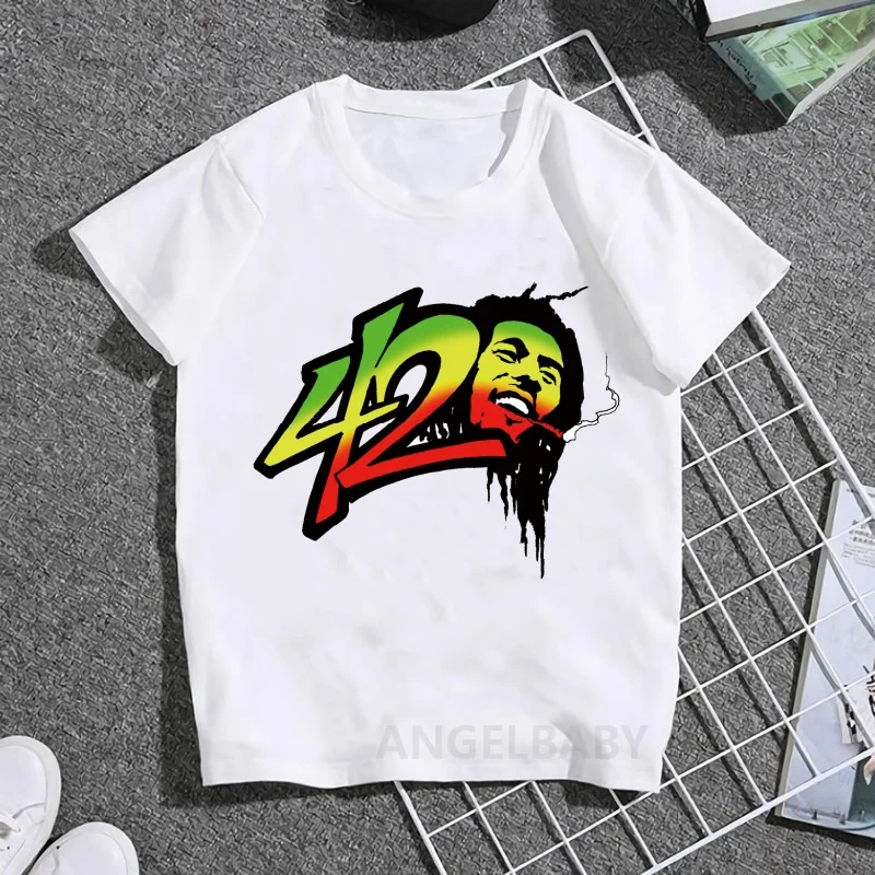 Jamaica Singer Bob Marley Reggae Rastafari Print Kids T shirt Girls Summer Tops Baby Boys Clothes Children Short Sleeve T-shirts - Image 13