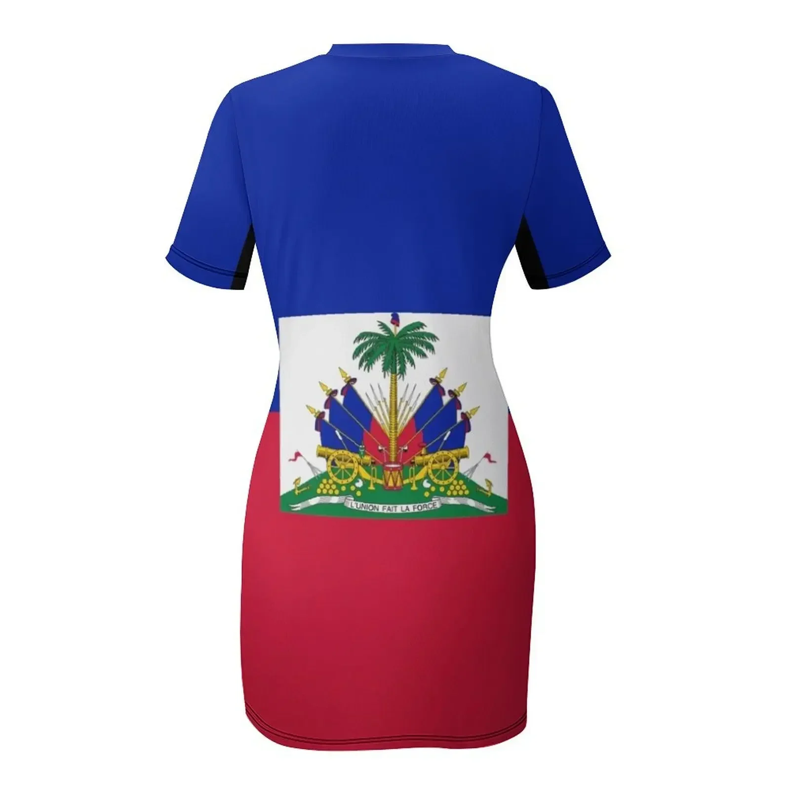 Haiti Flag Short-Sleeved Dress bandage dress wedding guest dress 2026 elegant women's sets Women's evening - Image 5