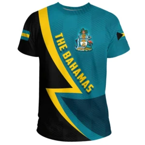 Bahamas Flag T-shirt For Men Clothing New Fashion Bahamian National Emblem 3D Print O Neck Tee Shirts Casual Sports Fitness Tops