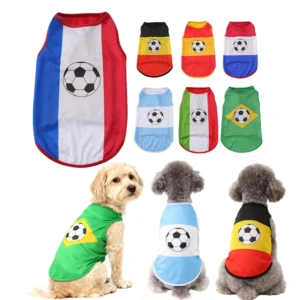 Football Team Pet Tank Top for Dogs Breathable Summer Dog Shirt Printed Small Medium Sized Dogs Clothing