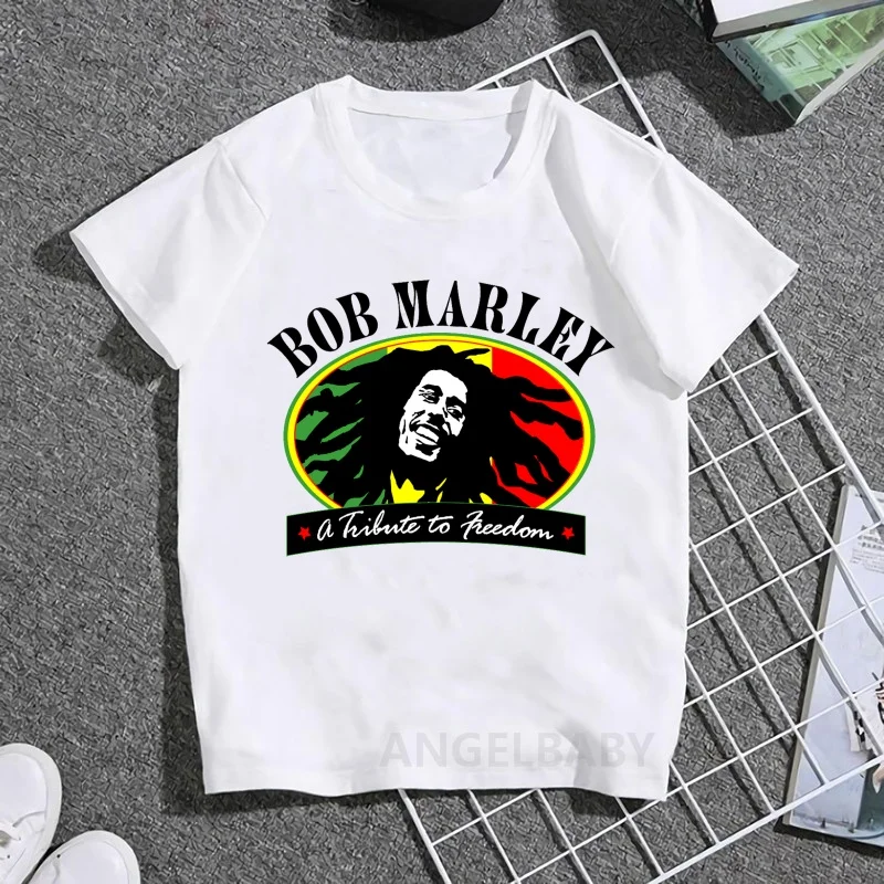 Jamaica Singer Bob Marley Reggae Rastafari Print Kids T shirt Girls Summer Tops Baby Boys Clothes Children Short Sleeve T-shirts - Image 14