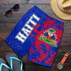 3d Print Haiti National Emblem Flag Men's Hawaiian Beach Shorts Summer Street Casual Sportswear Gym Trunks Ice Shorts Swimsuit